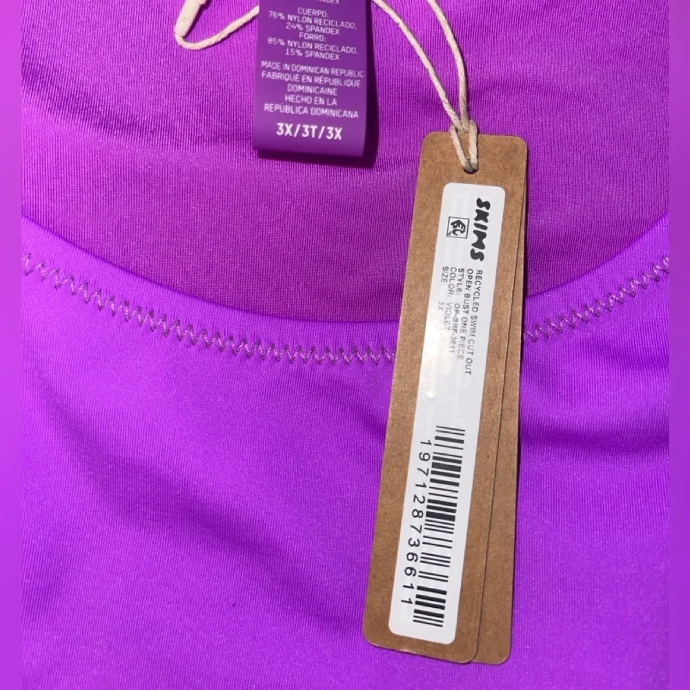 NWT Skims Recycled Swim Cut Out Open Bust One Piece Violet Size 3XL WOMENS 3611